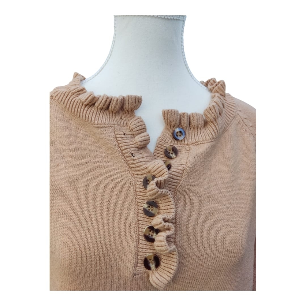 BTFBM Tan Ruffle Sweater - Picture 3 of 5
